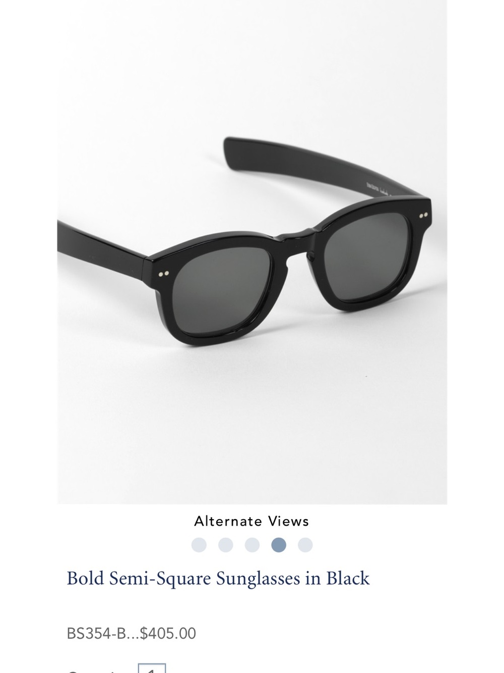 Ben Silver Charleston Bold Semi-Square Sunglasses Black
